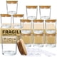thumbnail image 1 of Frascos para velas CONNOO, paquete de 12 unidades, vidrio transparente de 300 ml con tapas de bambú, 1 of 8