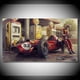 thumbnail image 2 of Póster de coche clásico Ferraris, carreras clásicas de F1, obra de arte de pared, cuadro impreso en lienzo para decoración del hogar y la sala de estar, 50 x 100 cm (sin marco)., 2 of 7