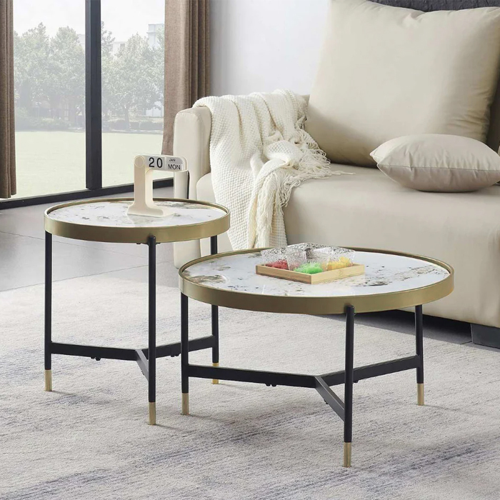 Msa Muebles Santa Ana - Set 2 Mesas De Centro Life Gold