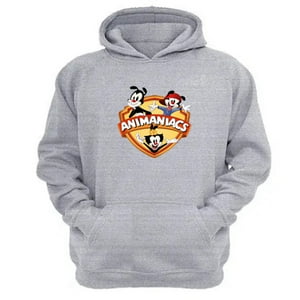 Genérico - Polerón Canguro Animaniacs Dibujos Animados Gris Claro Talla L Unisex