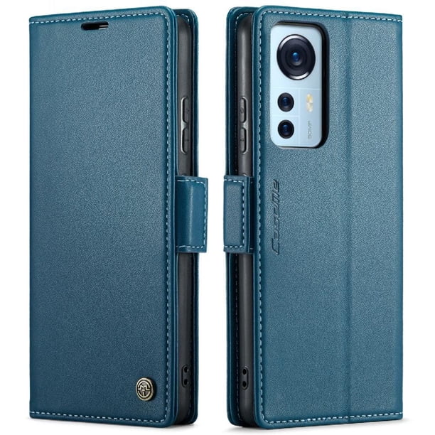 CaseMe tipo cartera Xiaomi 12/12X/12S con cierre magnético, RFID, tarjetero, soporte, carga inalámbrica