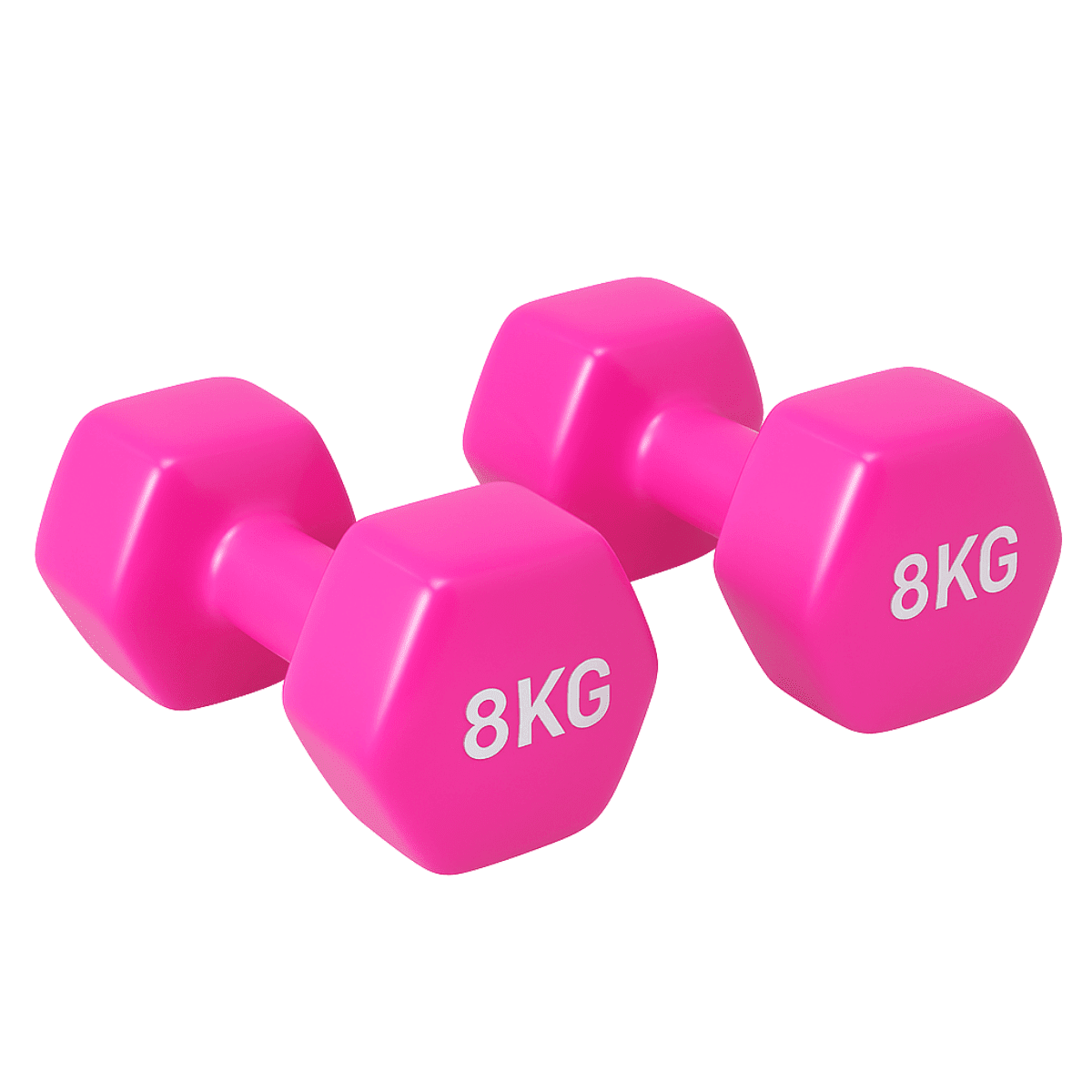 Linea Sport - Par De Mancuernas 8 Kg C/u Total 16 Kg Hexagonales De Vinilo