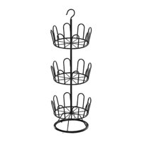 Magideal - Zapatero Giratorio, Organizador De Zapatos Redondo, Herramienta Esencial De Secado De Zapatos, Estante De Metal Moderno Para Árboles Para Balcones Al Negro 3 Niveles.