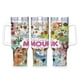 thumbnail image 1 of Mouk Vaso aislado de acero inoxidable con asa, diseño temático, regalo para familia, amigos y fans; incluye pajita y encaja en el portavasos estándar, 40 oz, 1 of 6
