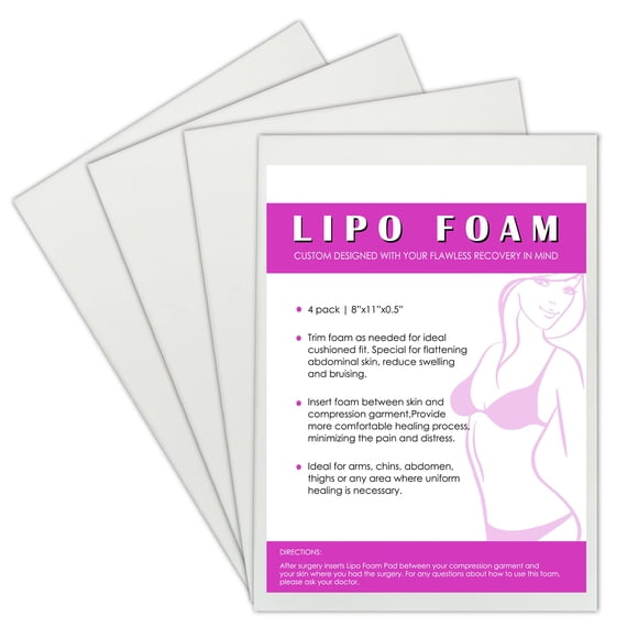 Placa abdominal posquirúrgica Lipo Foam, paquete de 4 unidades, Gepoetry
