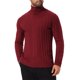 thumbnail image 4 of INSPIRE CHIC Suéteres de Cuello Alto para Hombre Color Sólido Cuello de Tortuga Suéteres de Punto Cálidos 2XL Rojo, 4 of 6