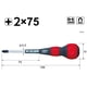 thumbnail image 2 of Destornillador VESSEL Ball Grip +2 Magnético 7,5 cm, 2 of 5