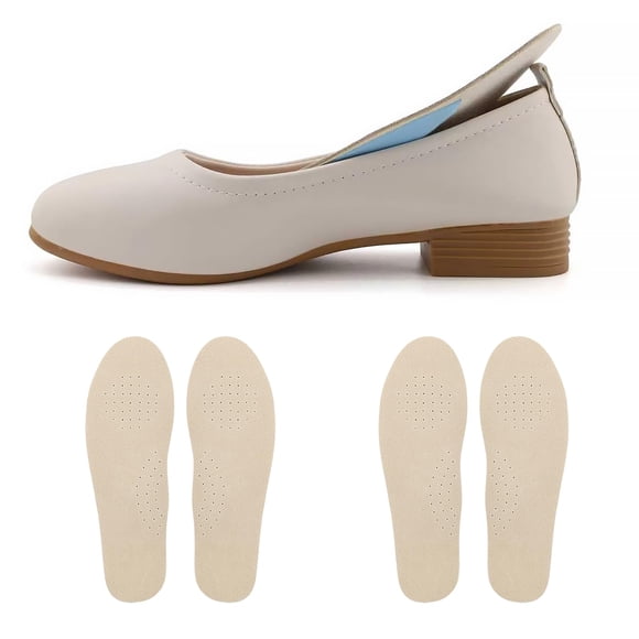 Plantillas de cuero para calzado barefoot con soporte de arco para mujer, talla grande