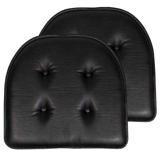 Cojín para silla Sweet Home Collection, espuma viscoelástica, color negro, paquete de 2