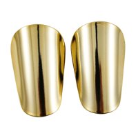 Ioensy - 2 Mini Espinilleras De Fútbol, Equipo De Fútbol Compacto Para Entrenamiento, Dorado, Talla M, 12 X 7,8 Cm