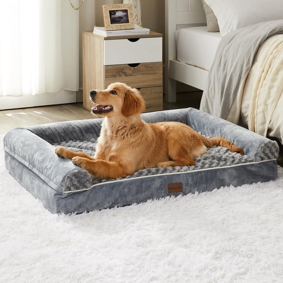 Cama Ortopédica Para Perros Con Forma De Huevo Para Perros Grandes Color Gris