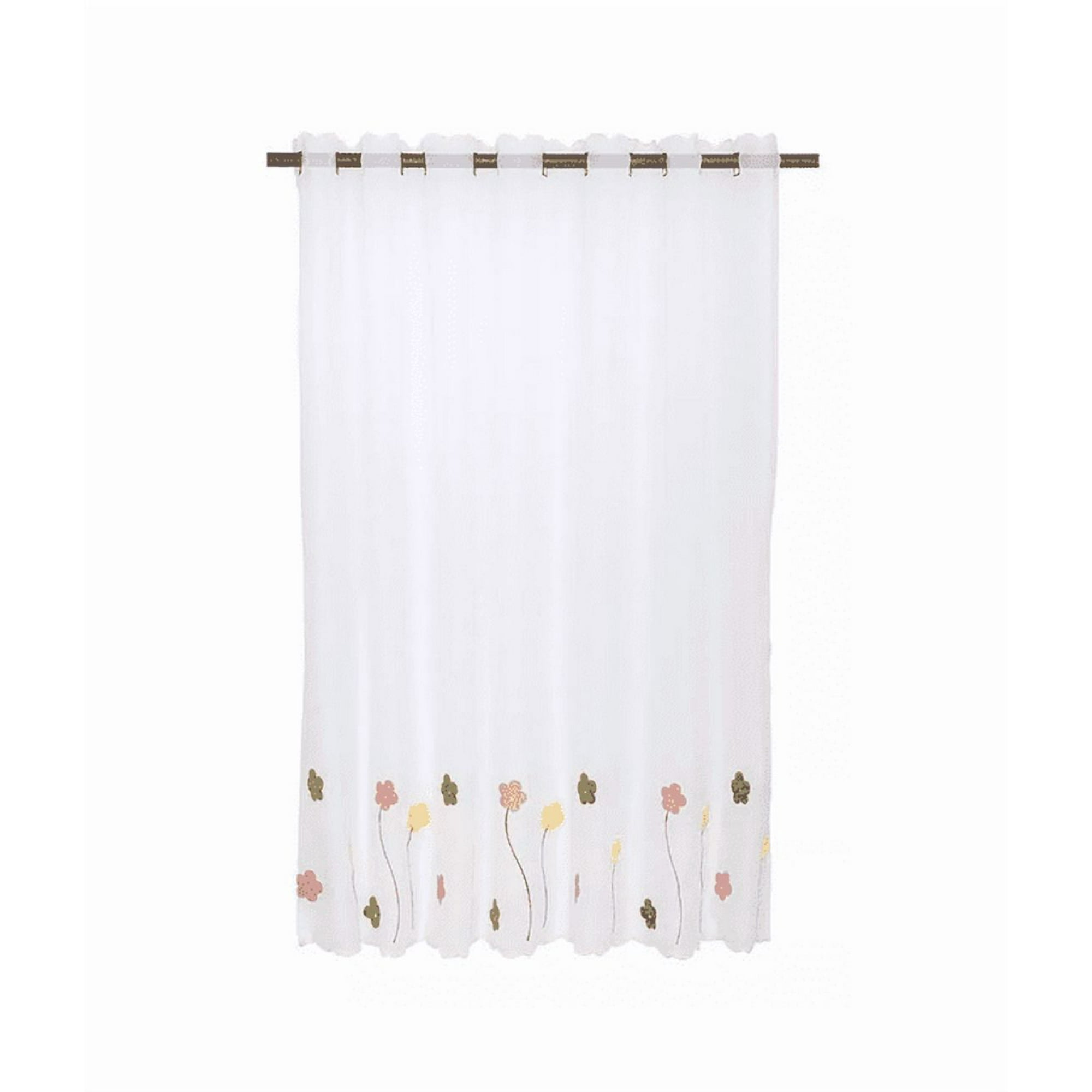 Genérico - Cortina Velo Cocina Jx 120x135 Cm, Petunias Blanca