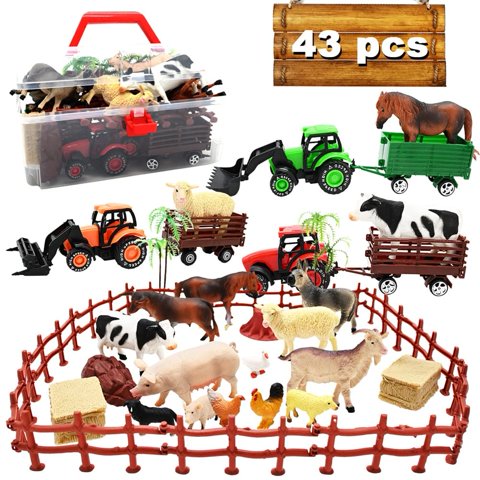 Kimicare - Juego De Tractores Farm Toy 40 Piezas