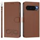 thumbnail image 2 of Funda Tipo Billetera de Cuero para Google Pixel 9 Pro XL / Pixel 10 Pro XL de 6.8", con Tarjetero, Correa para Muñeca, Soporte a Prueba de Golpes con Relieve de Patrón Feliz, Funda para Teléfono,, 2 of 8