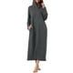 thumbnail image 2 of INSPIRE CHIC Bata con Capucha para Mujer con Cremallera, Manga Larga, Largo Completo, Sudadera, Camisón con Bolsillos, Vestido de Descanso Suave M Gris Oscuro, 2 of 6