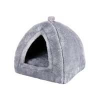 Magideal - Cama De Cueva Triangular Para Dormir Con Cojín Inferior Antideslizante Tienda De Campaña Para Cachorros Cama Cómoda Para Mascotas Casa Resto , Gris S