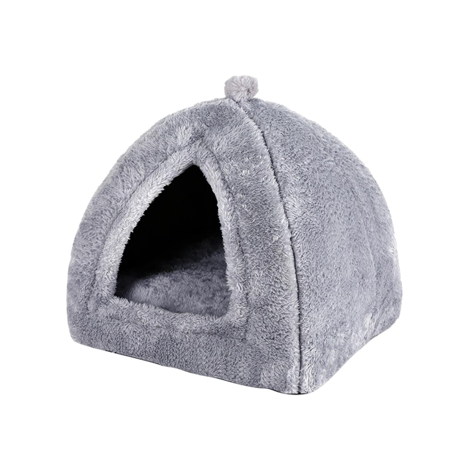 Magideal - Cama De Cueva Triangular Para Dormir Con Cojín Inferior Antideslizante Tienda De Campaña Para Cachorros Cama Cómoda Para Mascotas Casa Resto , Gris S