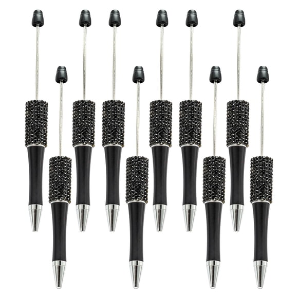 10 Piezas DIY Kits De Bolígrafos Con Cuentas Bolígrafo Para Examen Escolar Repuestos Para Tomar Notas Negro
