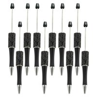 Magideal - 10X Bolígrafos Creativos Con Cuentas, Bonito Bolígrafo Con Cuentas, Bolígrafo De Dibujo Artístico, Bolígrafo Rollerball A Granel Para Aula, Escritura, Negro
