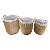 Genérico - Set 3 Cestos Almacenamiento Decorativos Natural Hogar Jhn