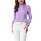 thumbnail image 2 of INSPIRE CHIC Blusa de Primavera para Mujer de Manga Larga con Volantes y Lazo en el Cuello para Oficina y Trabajo Elegante S Púrpura Claro, 2 of 5