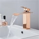 thumbnail image 2 of Grifos de baño Grifo de baño de oro rosa Grifo de baño macizo Grifo mezclador de ducha de agua fría y caliente Grifo de lavabo de una sola manija Grifo mezclador de lavabo de baño táctil montado en la, 2 of 7