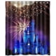 thumbnail image 1 of Cortina de ducha con diseño de castillo y fuegos artificiales, juego de cortinas de baño con ganchos, tamaño 60 x 72 pulgadas, 1 of 3