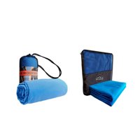 Pro Outdoor - Pack Toallon Y Toalla Microfibra Suede Azul Azul