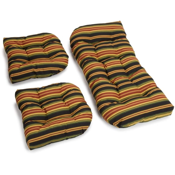 Juego de cojines Blazing Needles Outdoor Tufted Softee Lyndhurst Raven