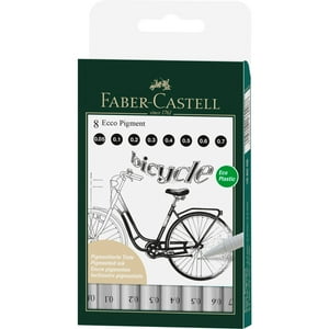 Faber Castell - Rotulador Calibrado Eccopigment Negro Faber-Castell 8 Piezas