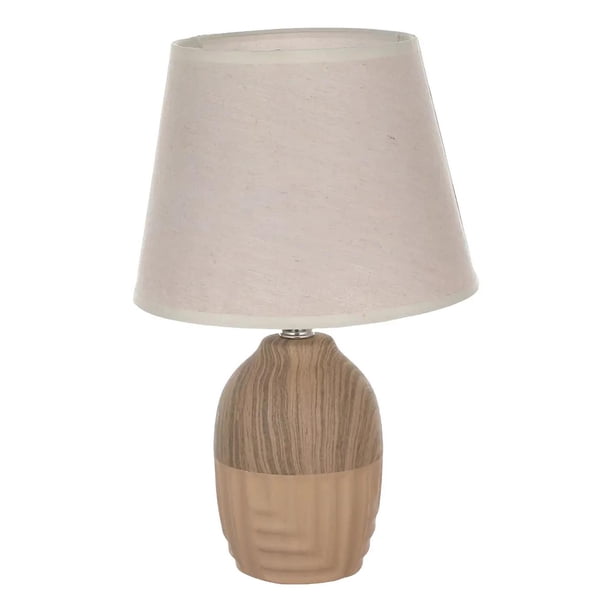 Lampara De Velador Lampara De Mesa Diseño Madera Ceramica marron 1
