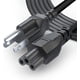 thumbnail image 1 of Cable de alimentación AC para computadora portátil Lordtronics Cable C5 de 3 pies, 125 V, 3 clavijas, 1 of 5