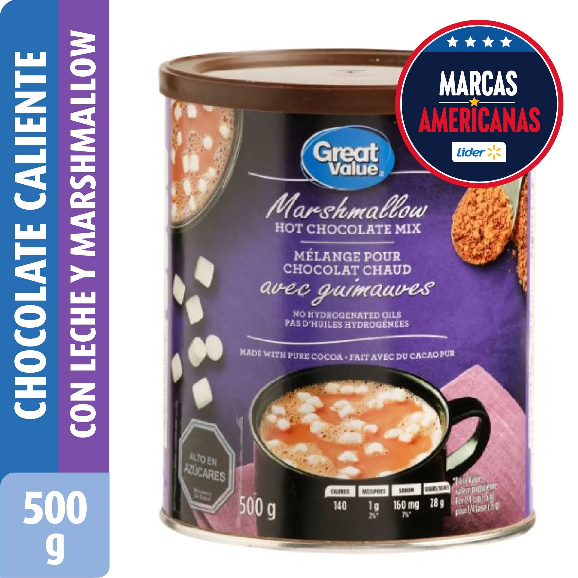 Chocolate Caliente En Polvo Con Marshmallow Tarro 500 g Great Value