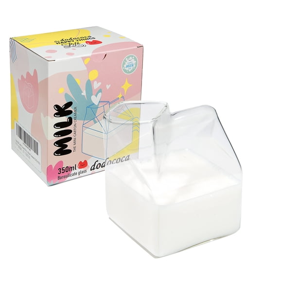 Creamer Pitcher, caja de leche de vidrio dodococa, 350 ml