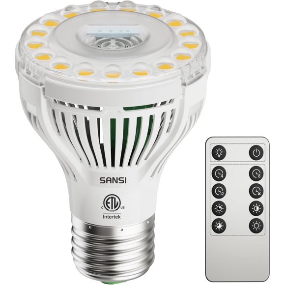 SANSI 5W Dimmable Grow Light Bulb, Full Spectrum with Remote
