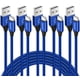 thumbnail image 1 of Cable USB-A a USB-C con carga rápida, paquete de 5 unidades, color azul, 1 of 8
