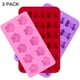 thumbnail image 1 of Moldes de silicona para hielo (3 unidades, con forma de pata y hueso de cachorro), reutilizables, para hornear chocolates y dulces, aptos para horno y congelador (rosa, rojo y morado), 1 of 8
