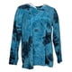 thumbnail image 1 of Top LOGO Lounge de Lori Goldstein, azul cepillado anudado, talla M, 1 of 5