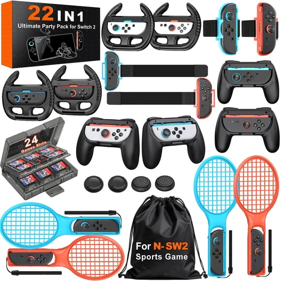 Set de accesorios Larstylee 22‑en‑1 para Nintendo Switch 2 – Juegos deportivos