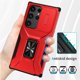 thumbnail image 4 of Funda Armada para Samsung Galaxy S24 Ultra con Tapa Deslizante y Soporte Magnético Giratorio Rojo, 4 of 5