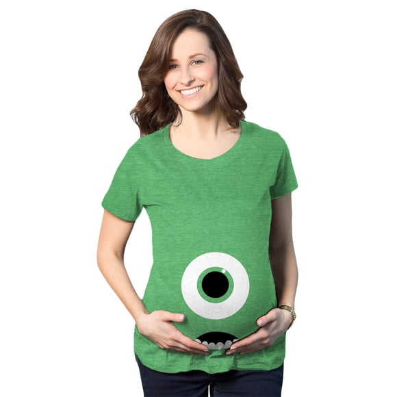 Camiseta De Maternidad Crazy Dog Monster Halloween Heather Green M