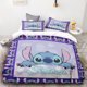 thumbnail image 1 of 3pc Duvet Cover with Pillowcase Stitch Cartoon Cute Pattern Printed Home Decor Bedding Set 100% Polyester Children Gift Bed Sheets, 1 of 5
