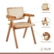 thumbnail image 3 of Comedor Mesa Rectangular de 120x80 Blanca + 6 Silla Sitial Butaca Chandigarh Madera Rattan Natural, 3 of 4