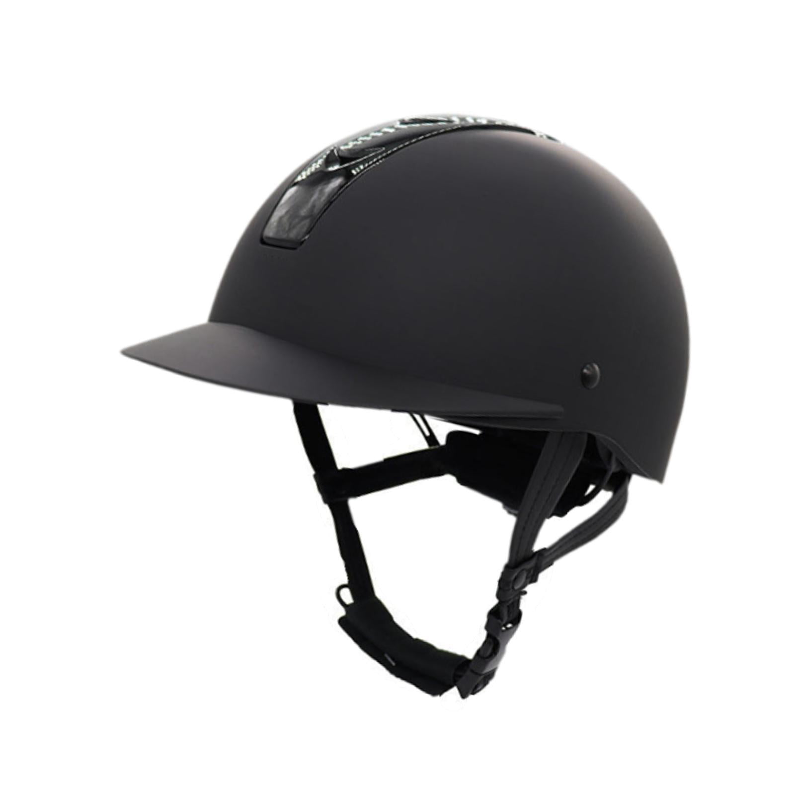 Magideal - Casco De Montar, Equipamiento Para Caballos, Casco De Bicicleta, Verano, Equipo De Protección Ligero, Gorro De Montar Moderno, Cómodo Y Transpirable M Negro
