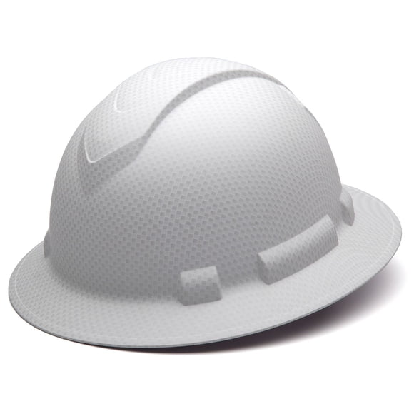 Casco con trinquete Pyramex Ridgeline de ala completa con 4 puntas, color blanco
