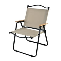 Magideal - Silla Plegable Para Acampar Con Respaldo Alto, Sillón Resistente, Ligero, Portátil, Con Capacidad Para 500 Para Pesca, Mochilero, Senderismo, , Negro L Caqui Negro Grande