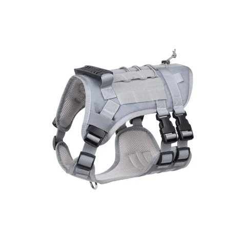 Genérico - Arnés Táctico Perro Talla S Ajustable Reforzado Con Manilla Gris S