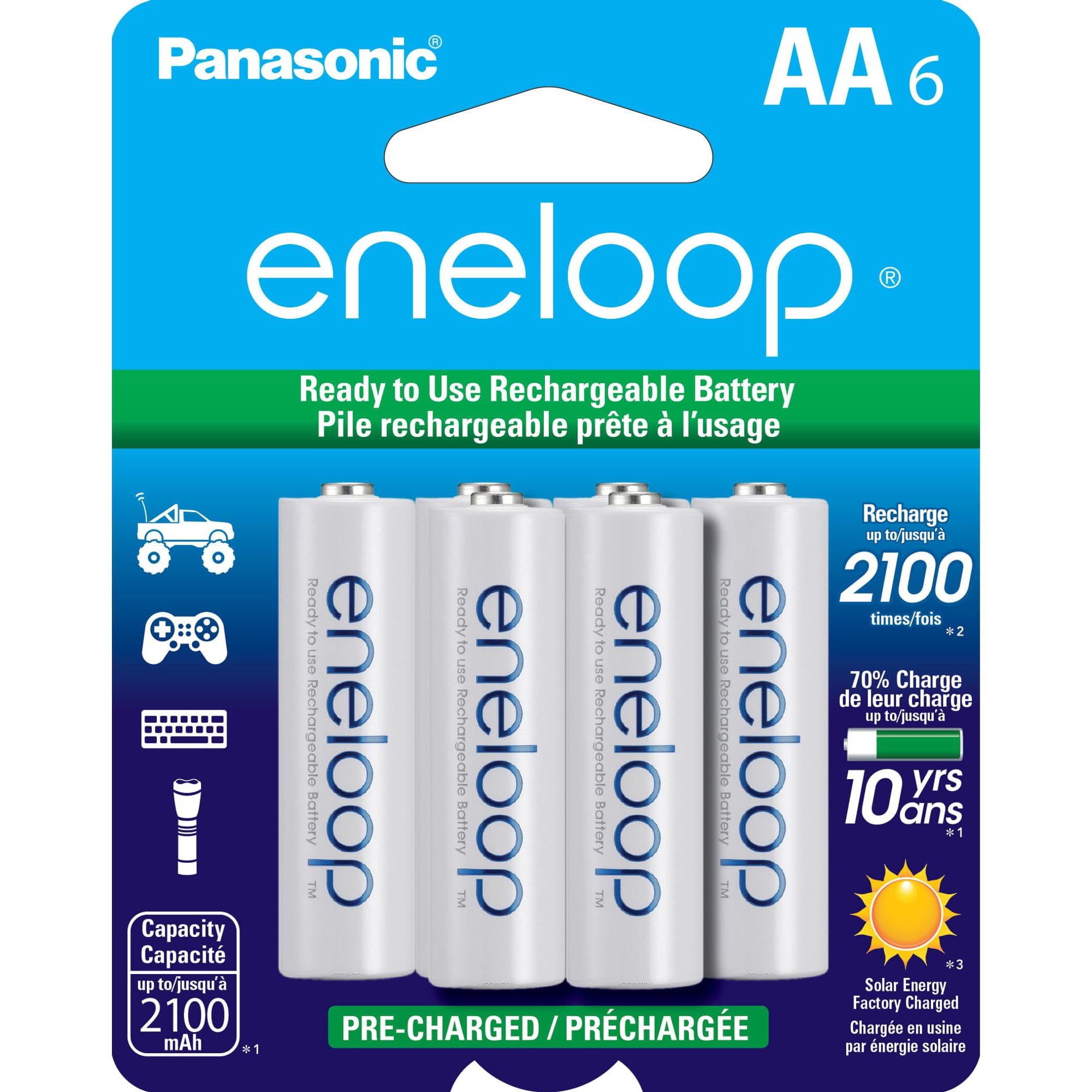 Baterías Recargables Eneloop Panasonic Bk-3mcca6ba Aa X6