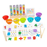 Bothyi - Clips De Arcoíris, Juguetes De Cuentas, Juguete Para Contar Matemáticas De Motor Fino Para Niñas De 3 A 6 Años, 5 Tubos