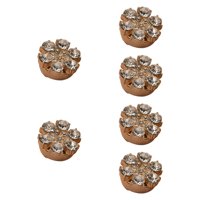 Magideal - 6 Piezas De Gemelos, Accesorios De Joyería Para Camisa, Elegantes Cubiertas De Botones De Diamantes De Imitación Para Camisa De Vestido De Compromiso Dorado